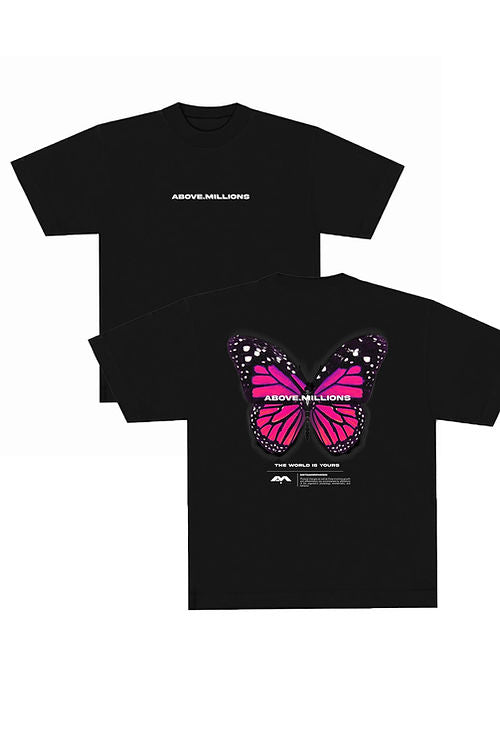 BUTTERFLY BLACK HEAVYWEIGHT T-SHIRT